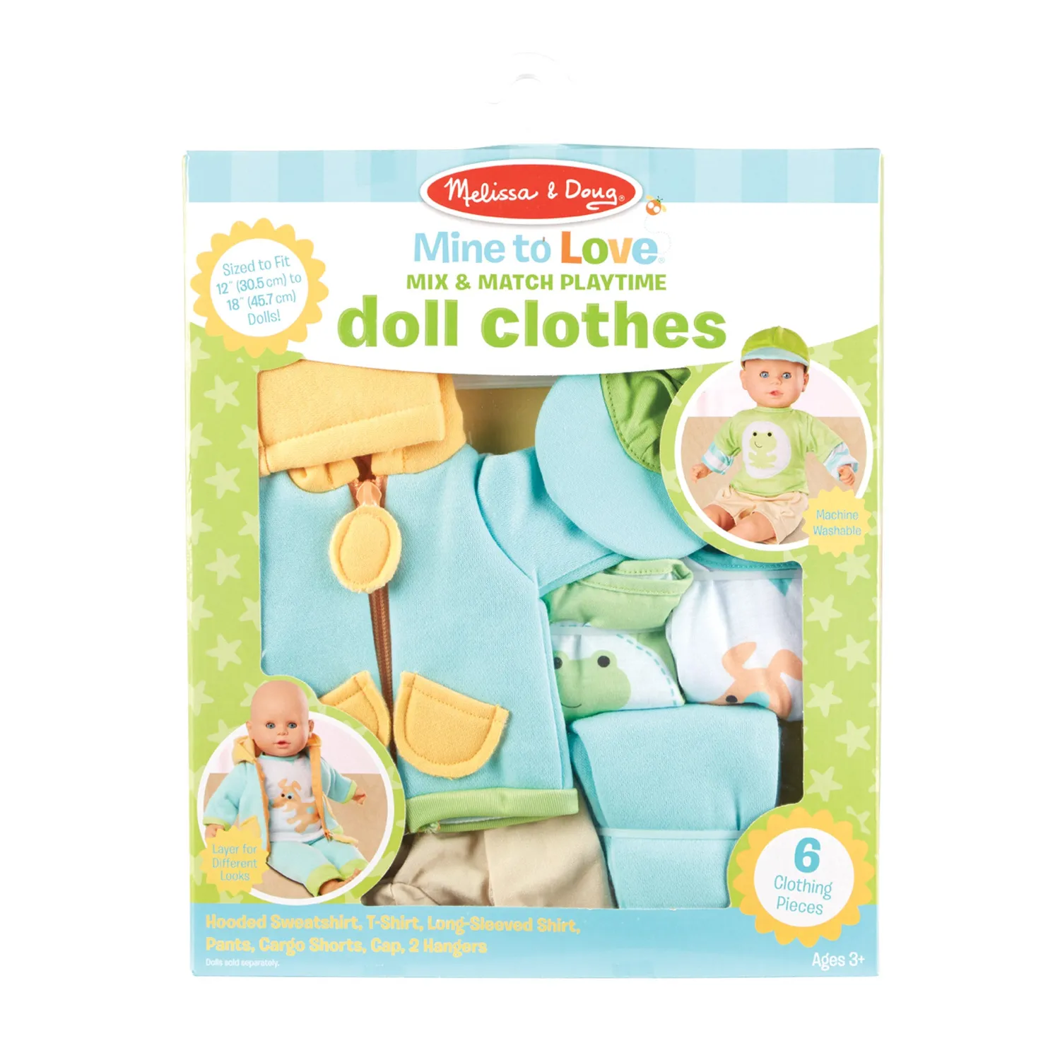 Melissa & Doug Mine to Love Mix & Match poppenkleding 6-delig