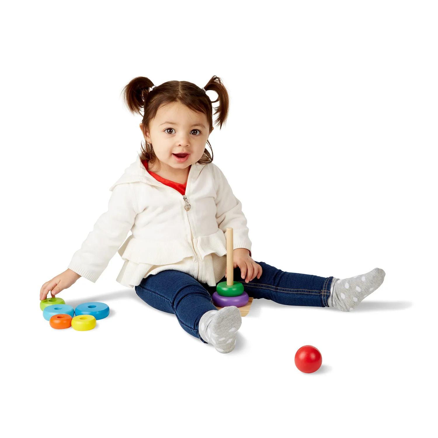 Melissa & Doug Rainbow Stacker stapeltoren hout 8-delig