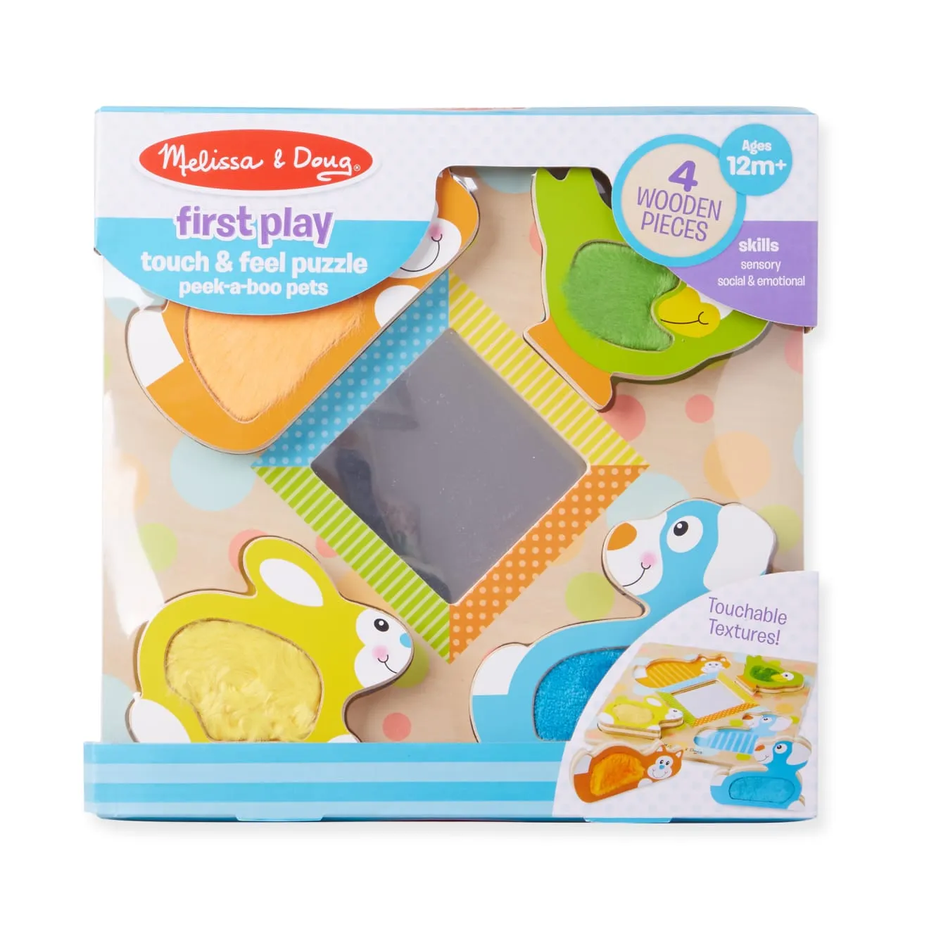 Melissa & Doug First Play Peek-a-Boo Pets puzzel spiegel