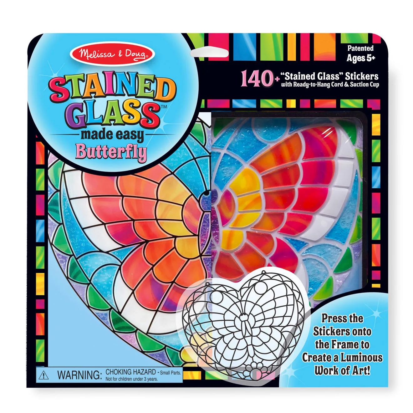 Melissa & Doug Stained Glass vlinder knutselset raamhanger
