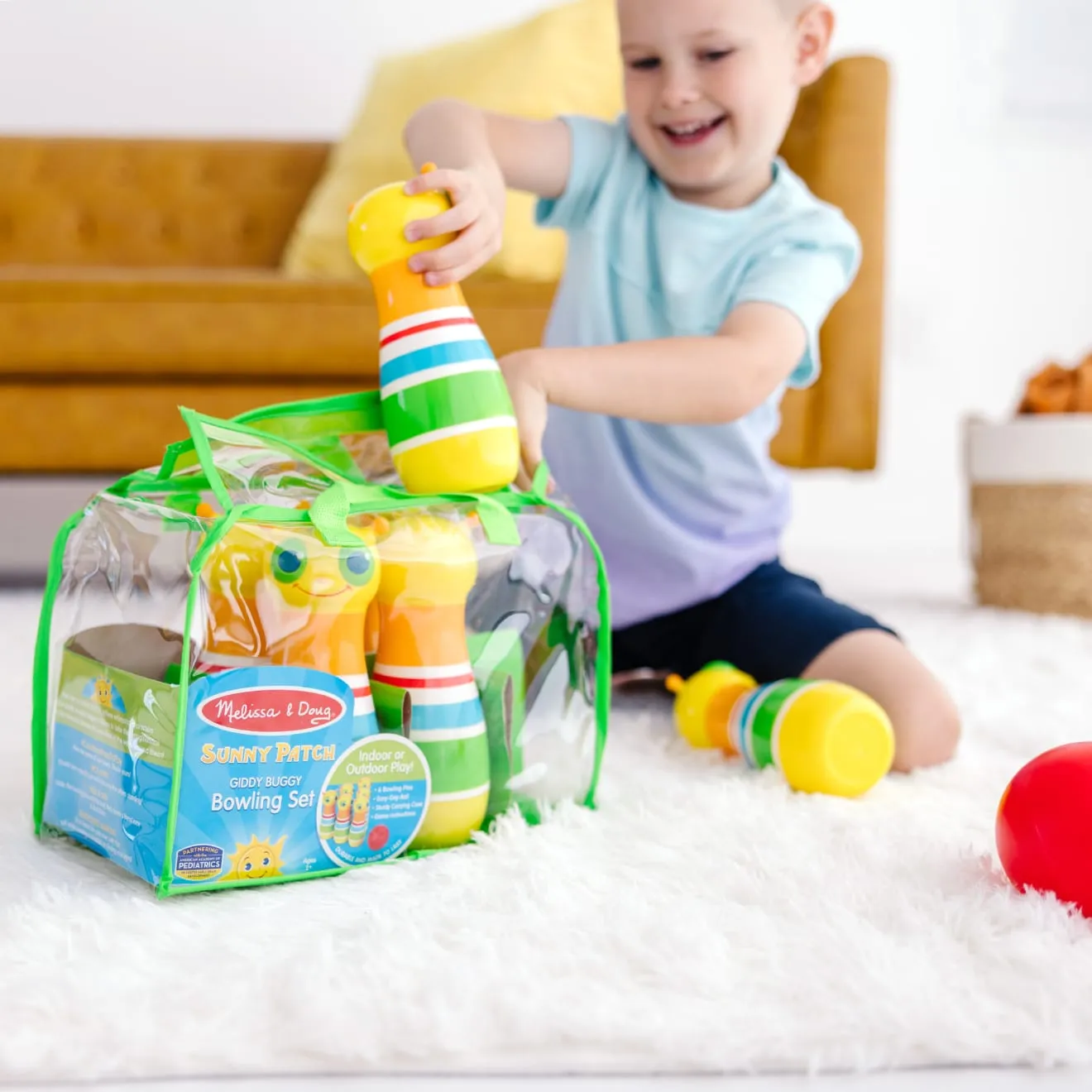 Melissa & Doug Giddy Buggy bowlingset 6 kegels bal
