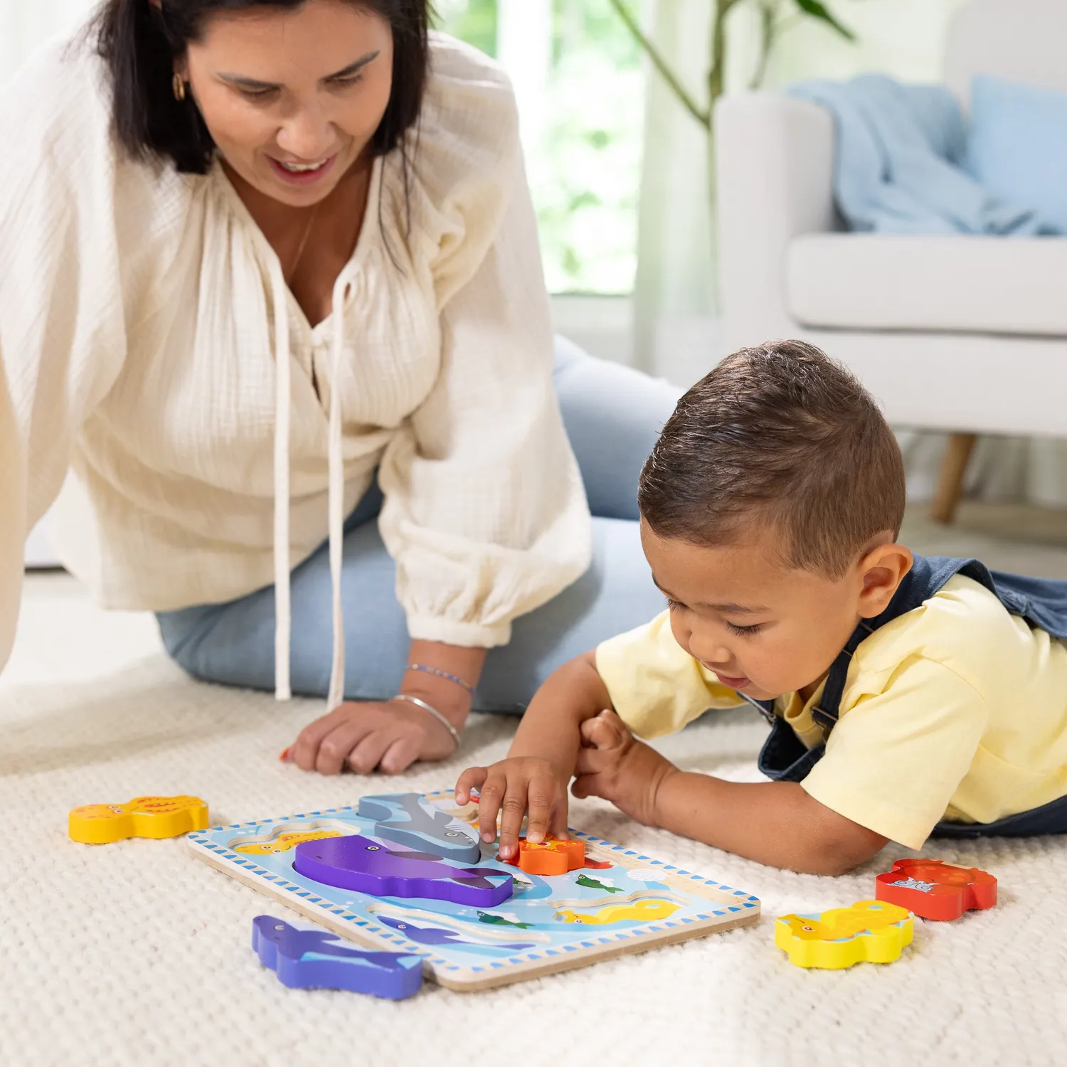 Melissa & Doug Sea Creatures Chunky Puzzel 7 stukjes hout