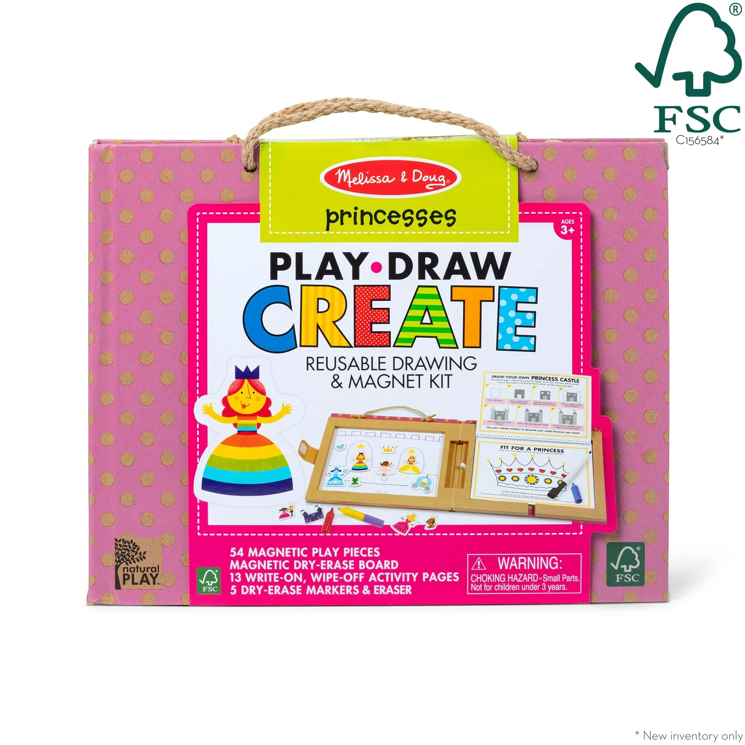 Melissa & Doug Natural Play Princesses magneet tekenset 54-delig