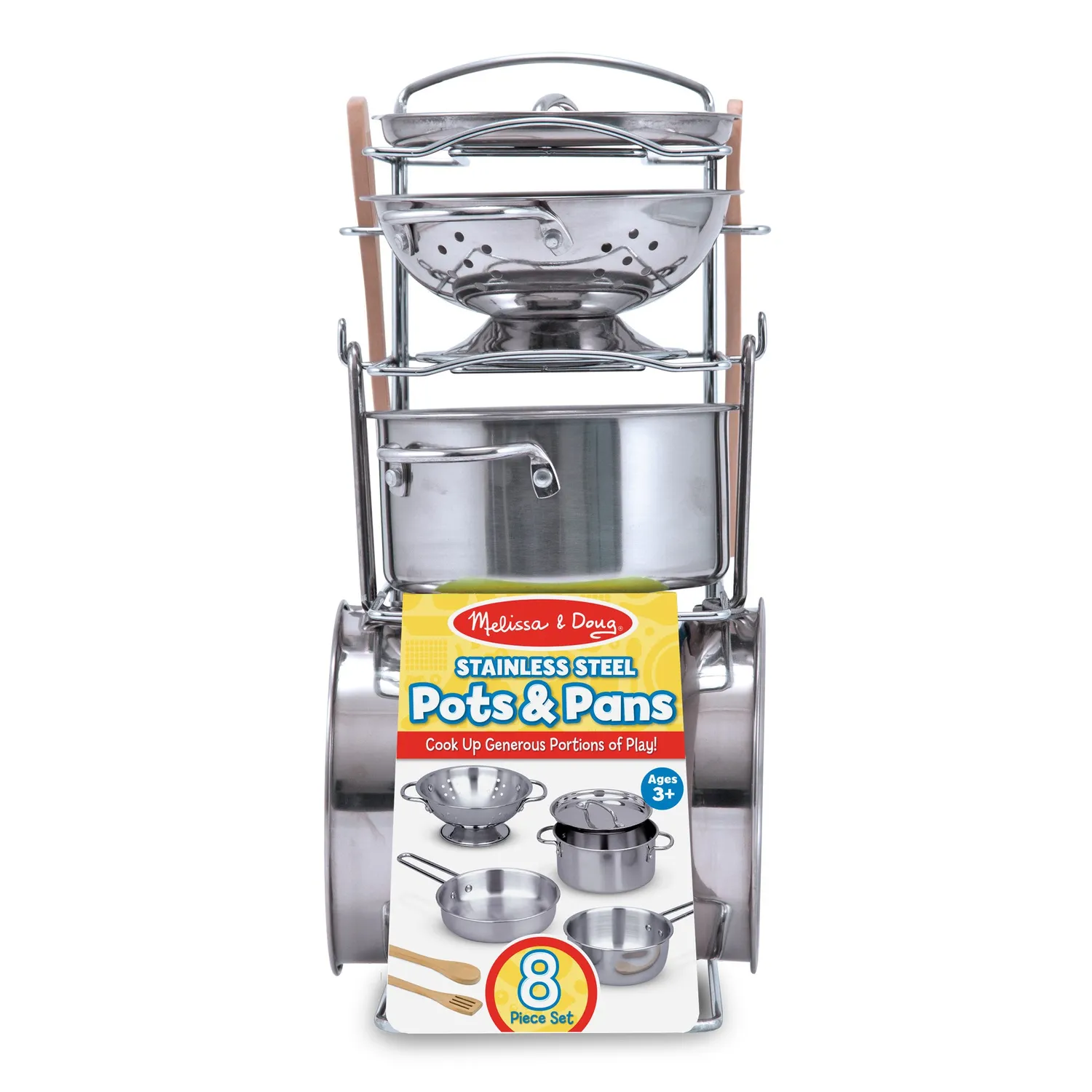 Melissa & Doug Pots & Pans pannenset speelgoed rvs