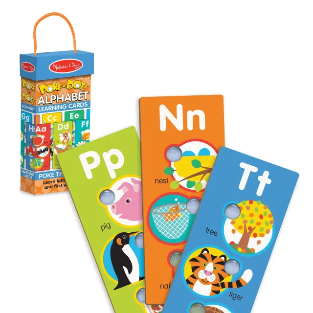 Melissa & Doug Poke-A-Dot Jumbo Alphabet leerkaarten A-Z