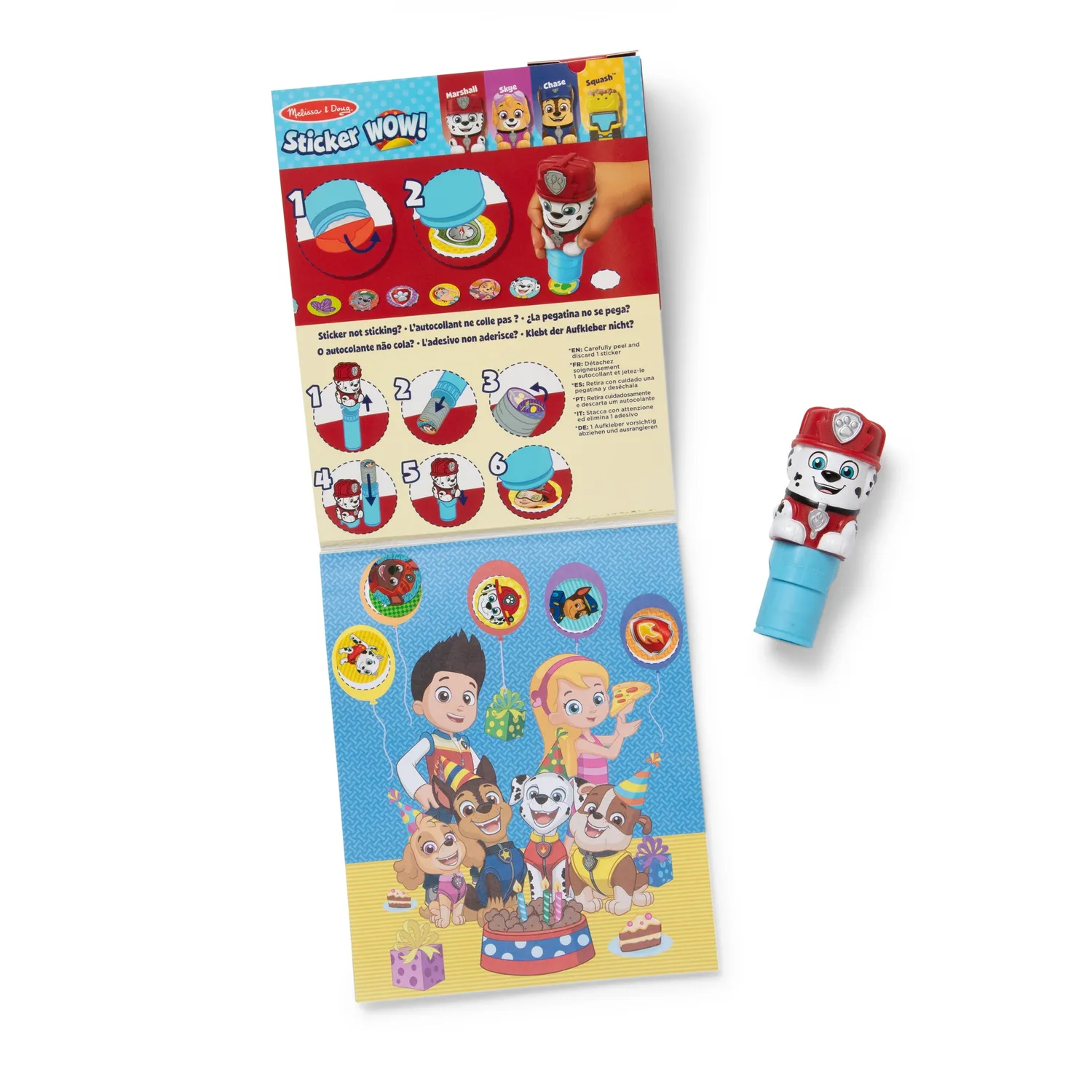 Melissa & Doug Sticker WOW! stickerboek PAW Patrol Marshall