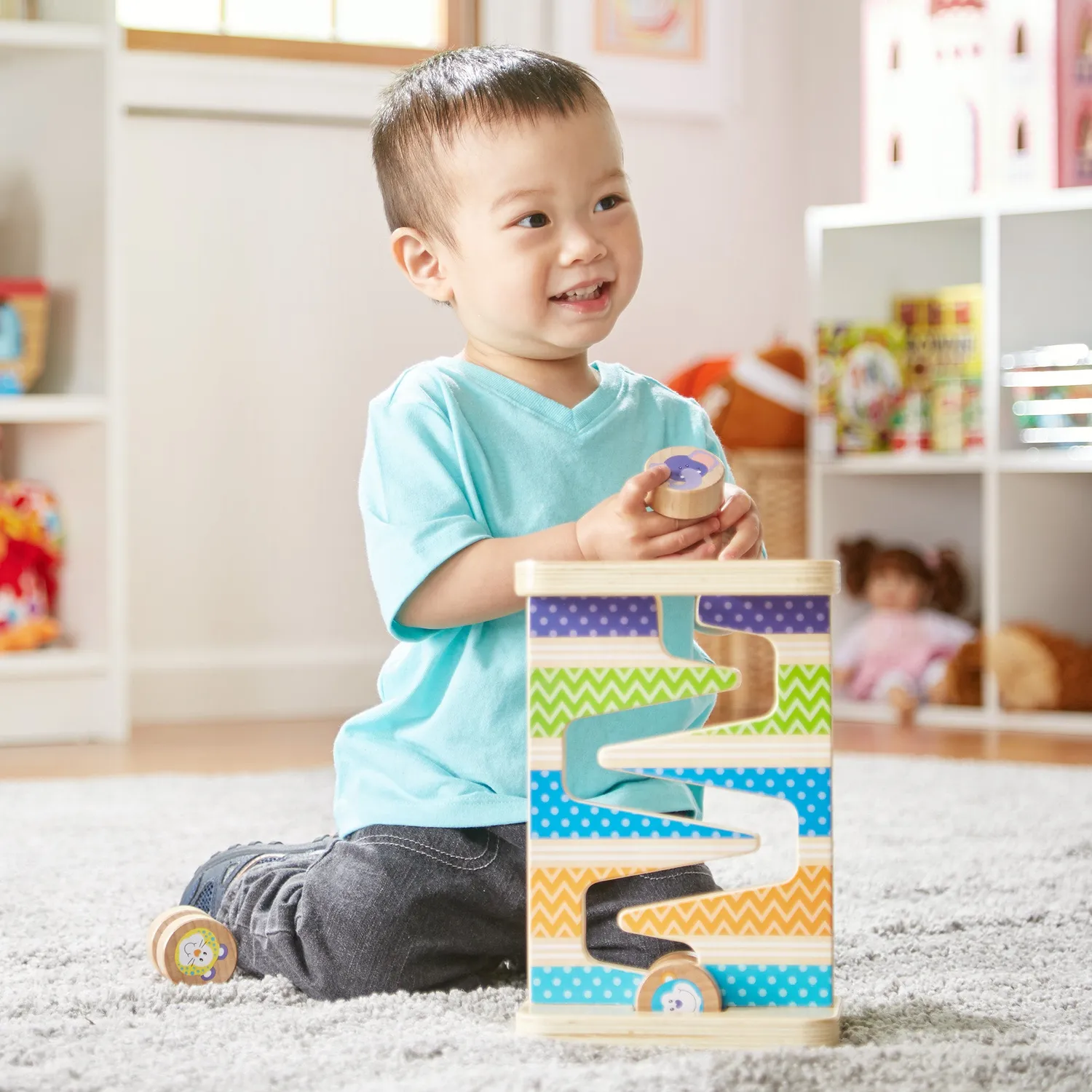 Melissa & Doug First Play Safari Zig-Zag Tower houten
