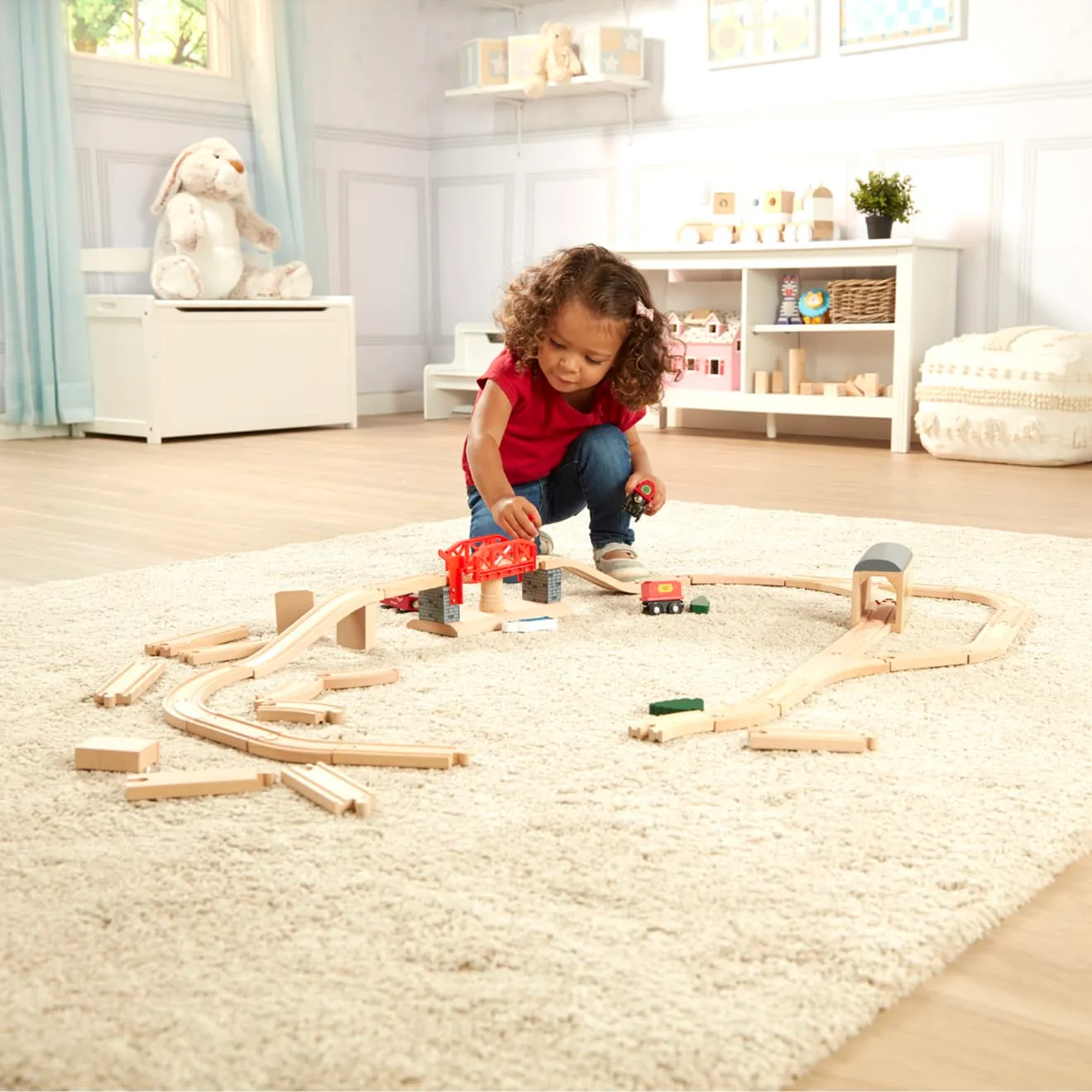 Melissa & Doug Swivel Bridge Houten Treinset 47-delig