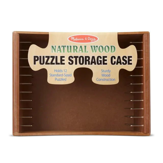 Melissa & Doug Natural Wood Puzzle Case puzzelkoffer hout 12 vakken