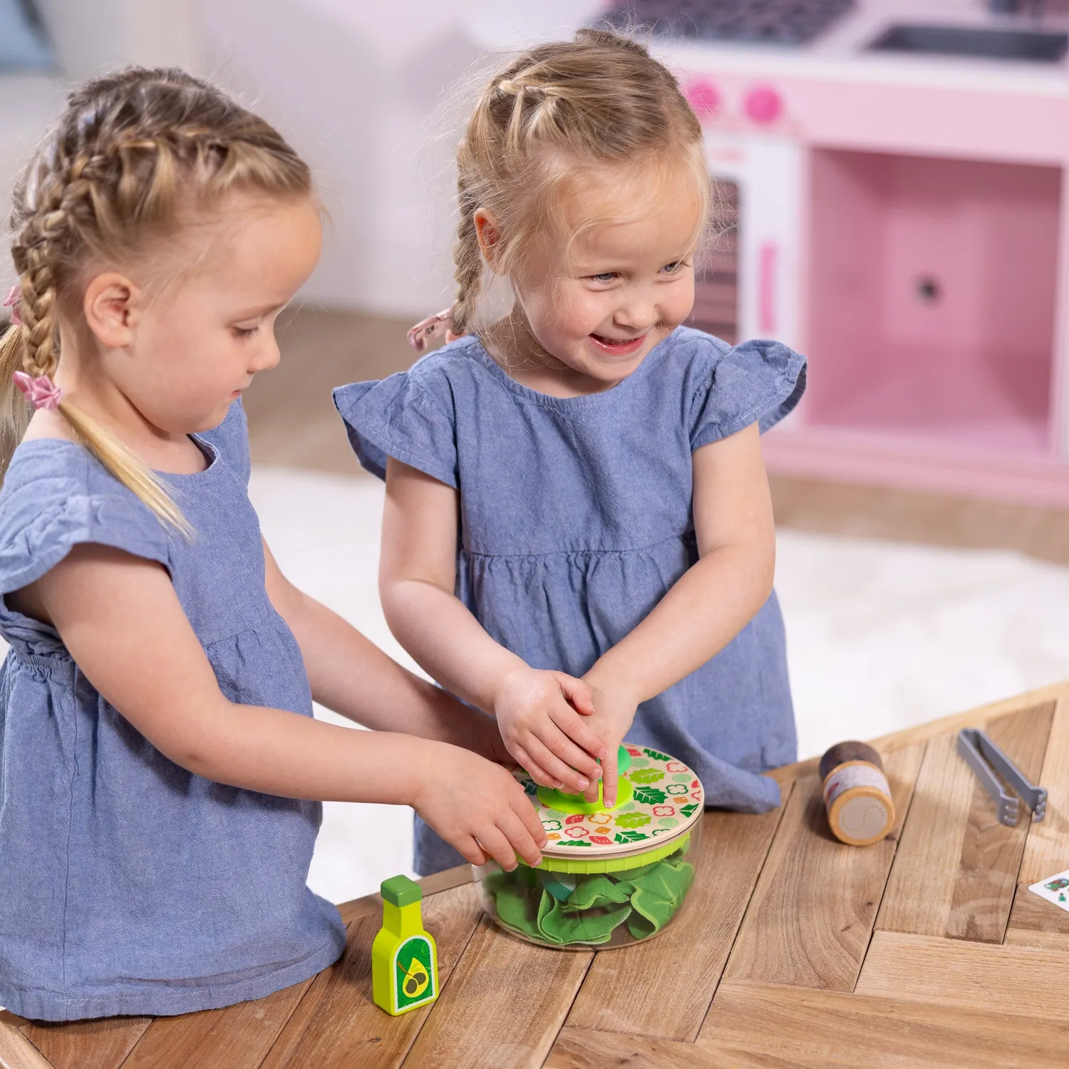 Melissa & Doug Salad Spinner speelkeuken saladeset hout