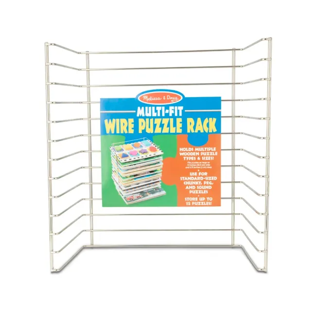 Melissa & Doug Multi-Fit Wire puzzelrek voor 12 puzzels