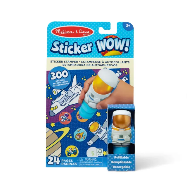 Melissa & Doug Sticker WOW! Astronaut stickerboek met stempel