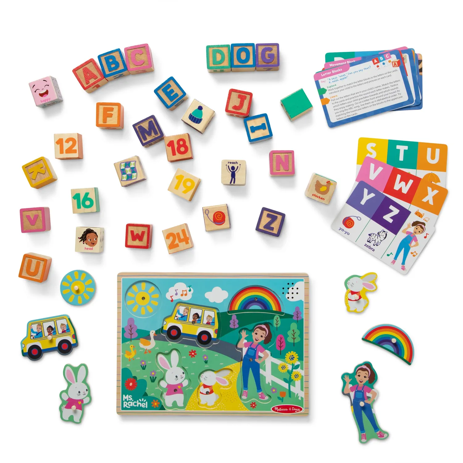 Melissa & Doug Ms. Rachel leerbundel puzzel + blokken