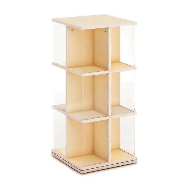 Guidecraft EdQ Rotating Book Display 3 Tier boekenrek naturel berkenhout