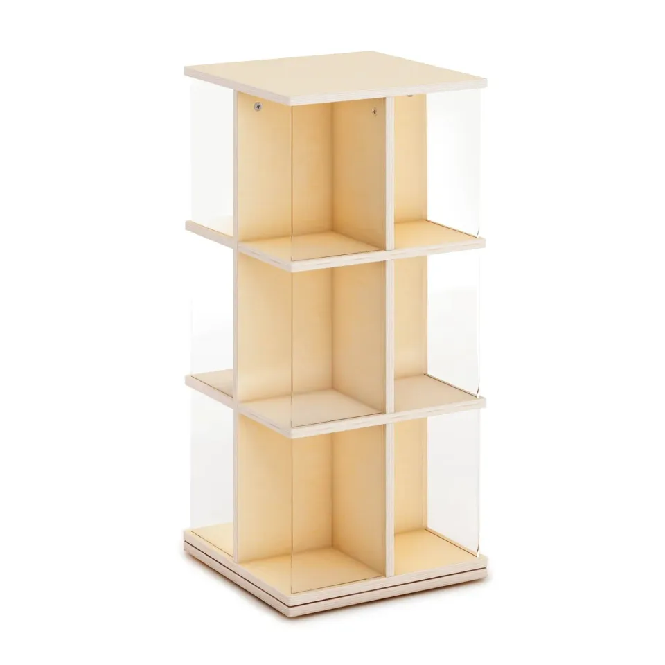 Guidecraft EdQ Rotating Book Display 3 Tier boekenrek naturel berkenhout