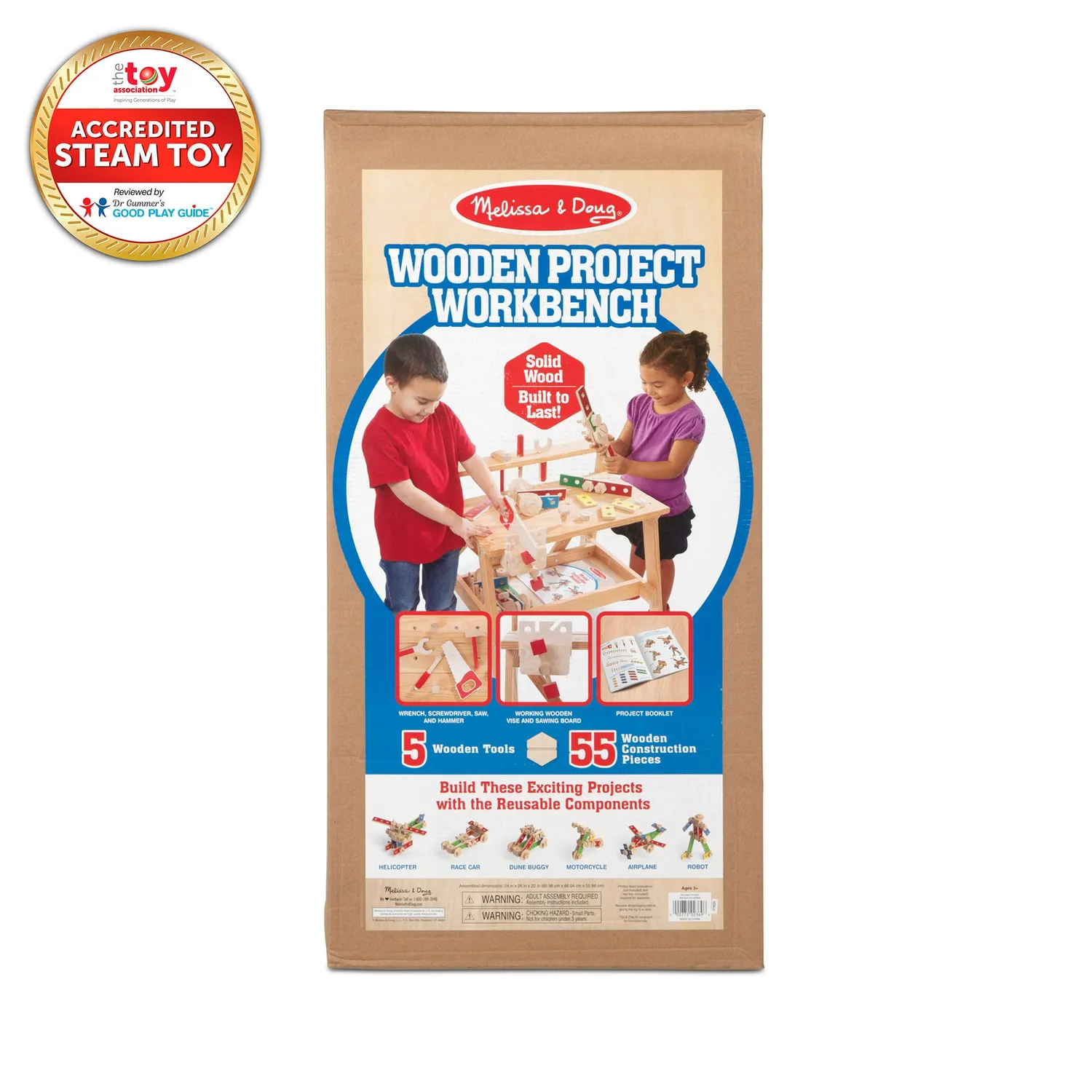 Melissa & Doug Wooden Project werkbank hout 55-delig