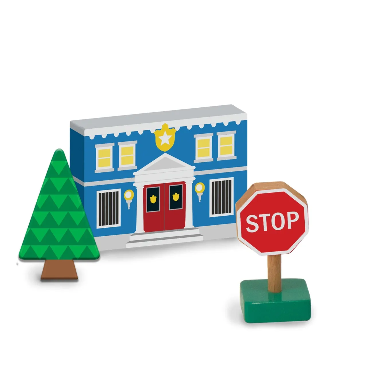 Melissa & Doug Wooden Town houten speelset 32-delig stad