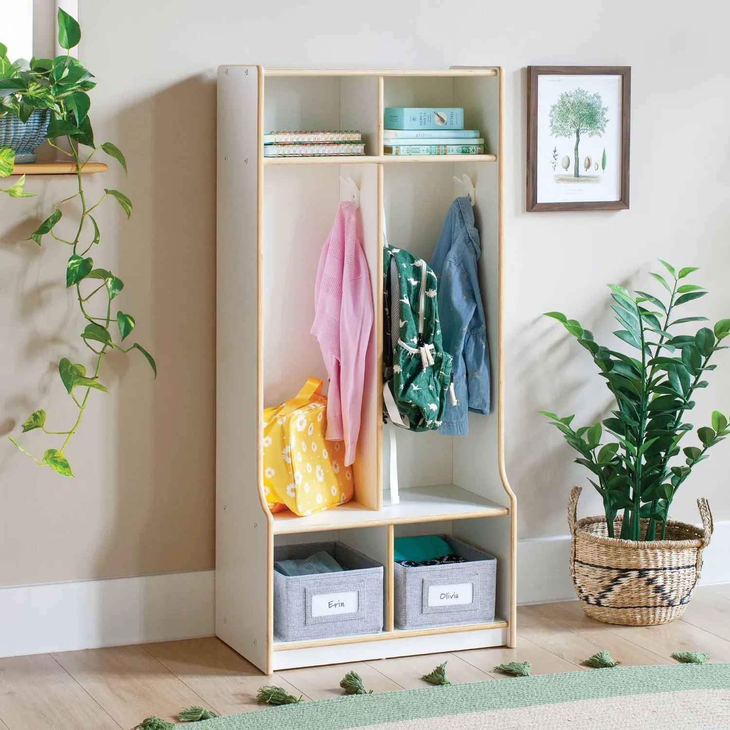 Guidecraft EdQ 2-Section lockerkast bankje naturel
