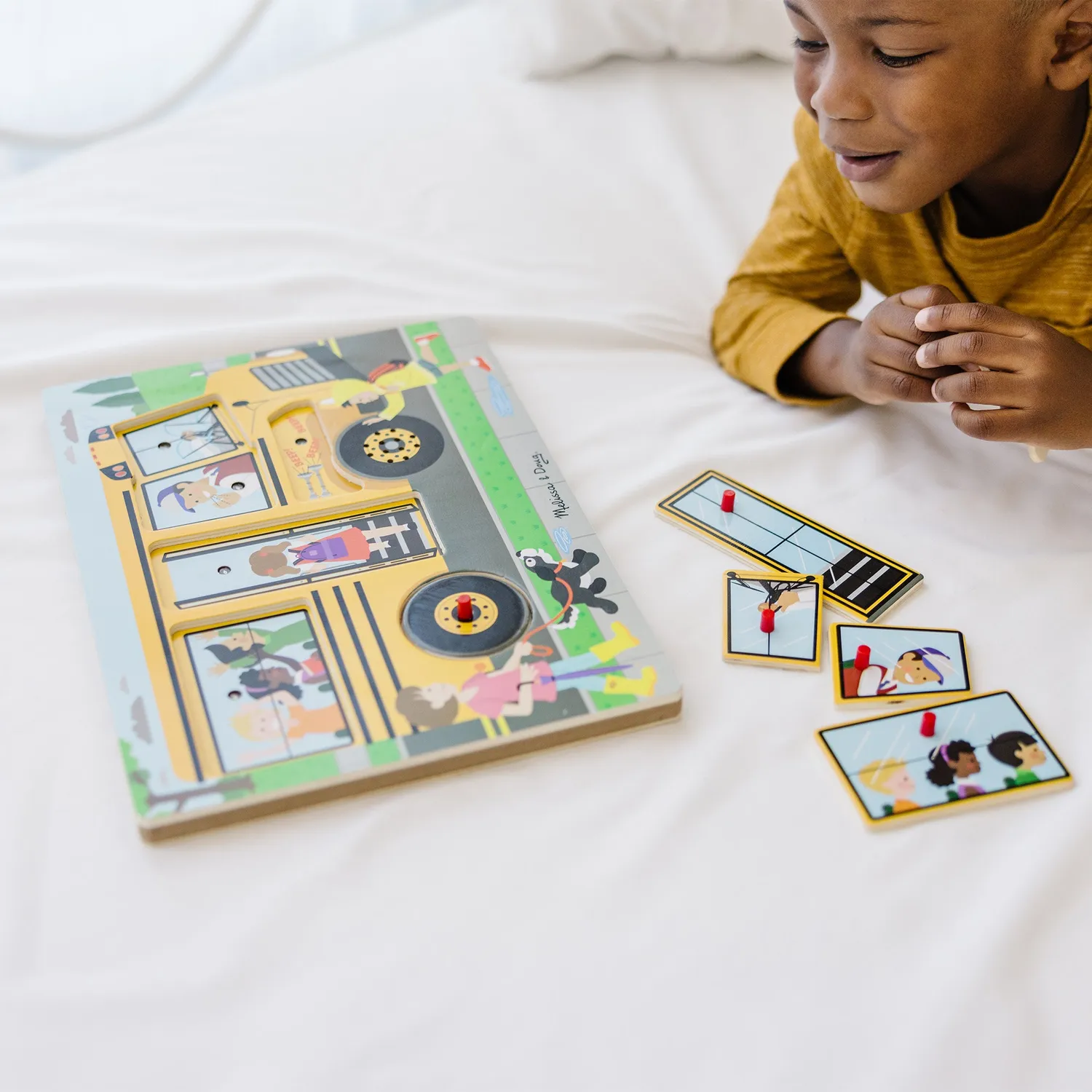 Melissa & Doug Wheels on the Bus puzzel houten 6-delig geluid