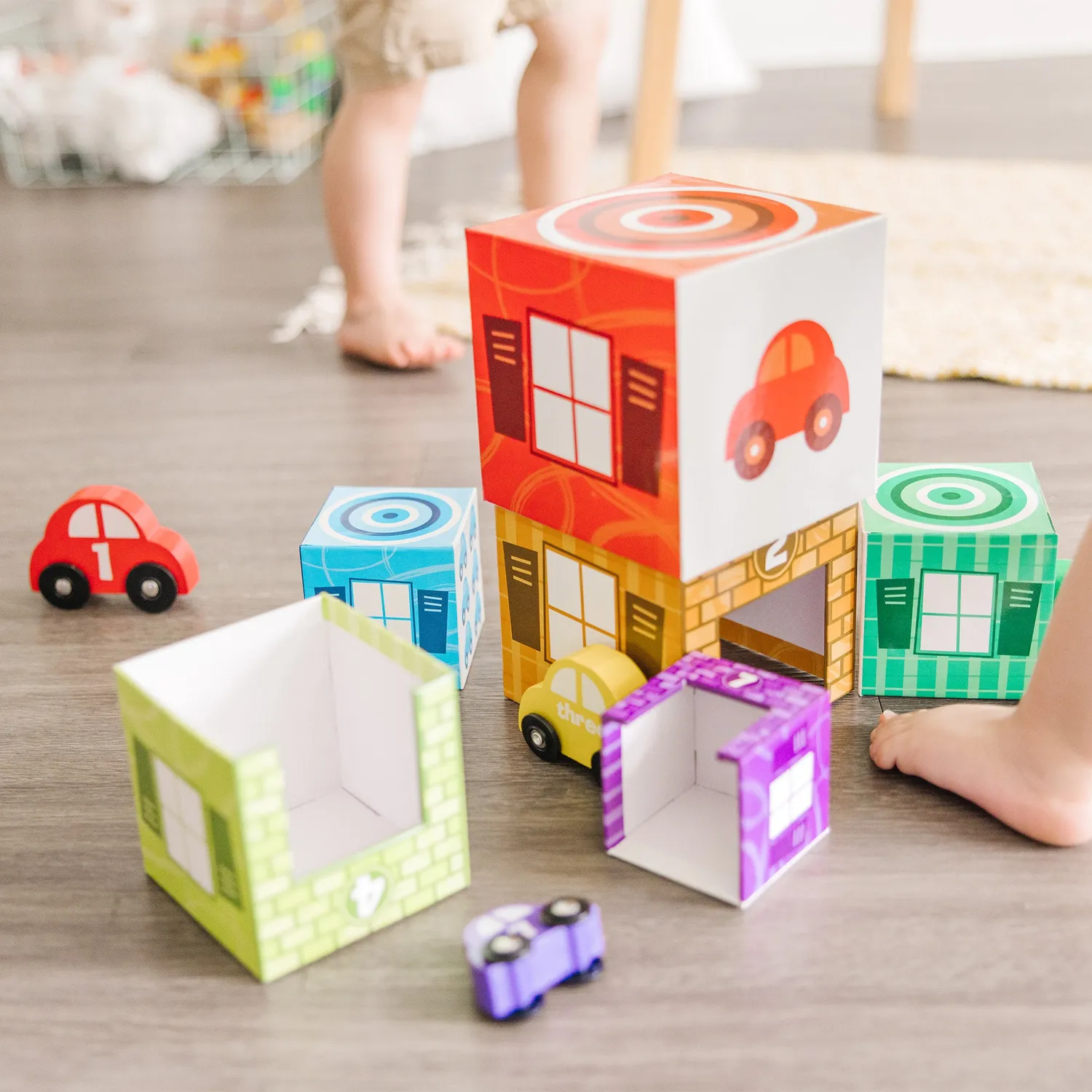 Melissa & Doug Nesting Sorting garages auto's 14-delig hout