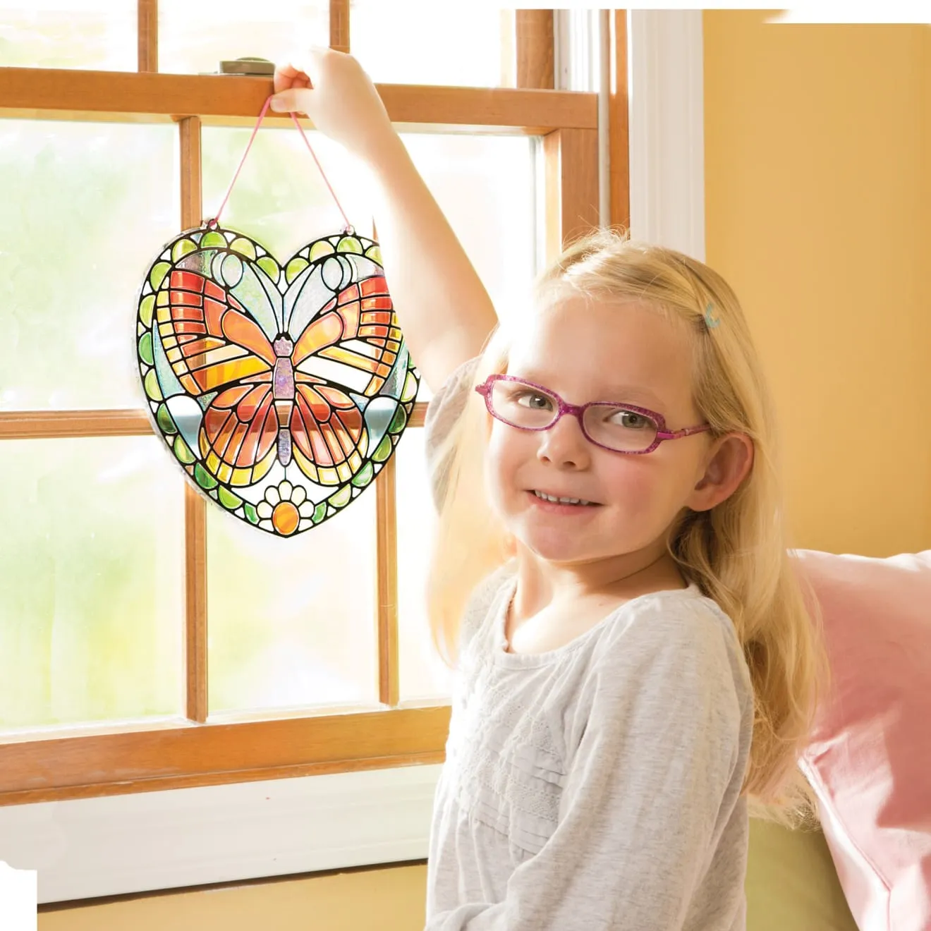 Melissa & Doug Stained Glass vlinder knutselset raamhanger