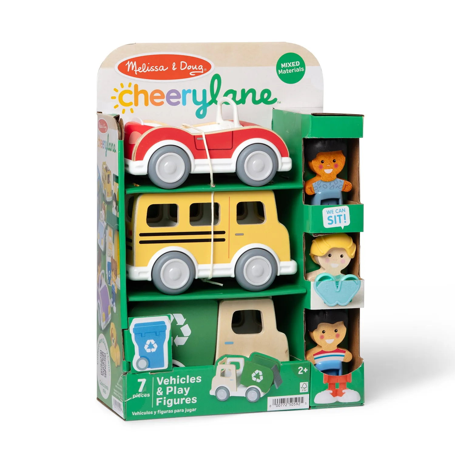 Melissa & Doug Cheery Lane voertuigen speelset hout