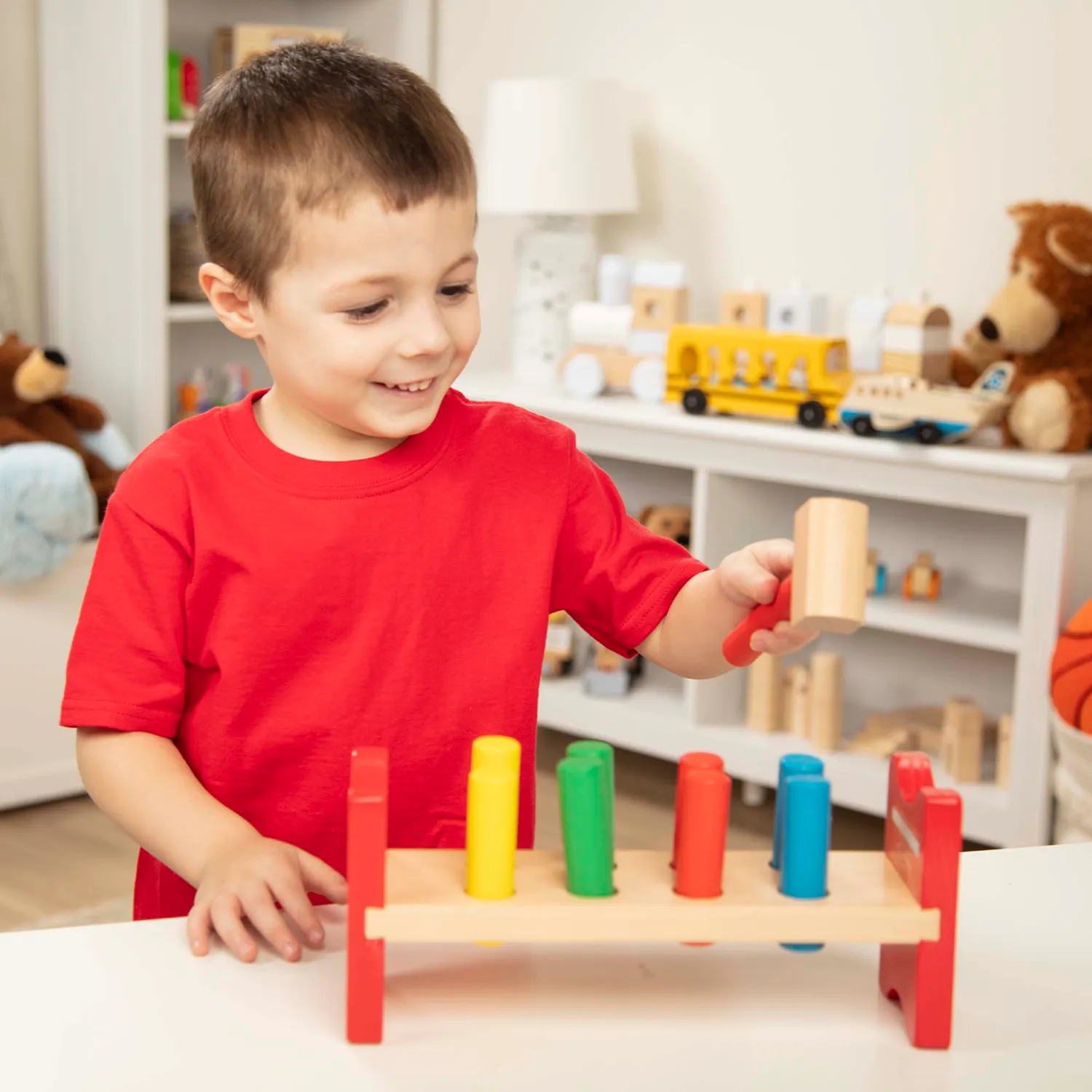 Melissa & Doug Pound-a-Peg hamerbank hout 8 pinnen