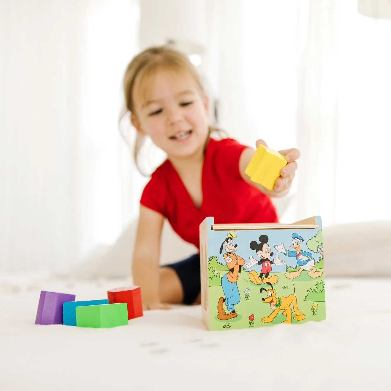 Melissa & Doug Mickey Mouse sorteerkubus hout 9 vormen