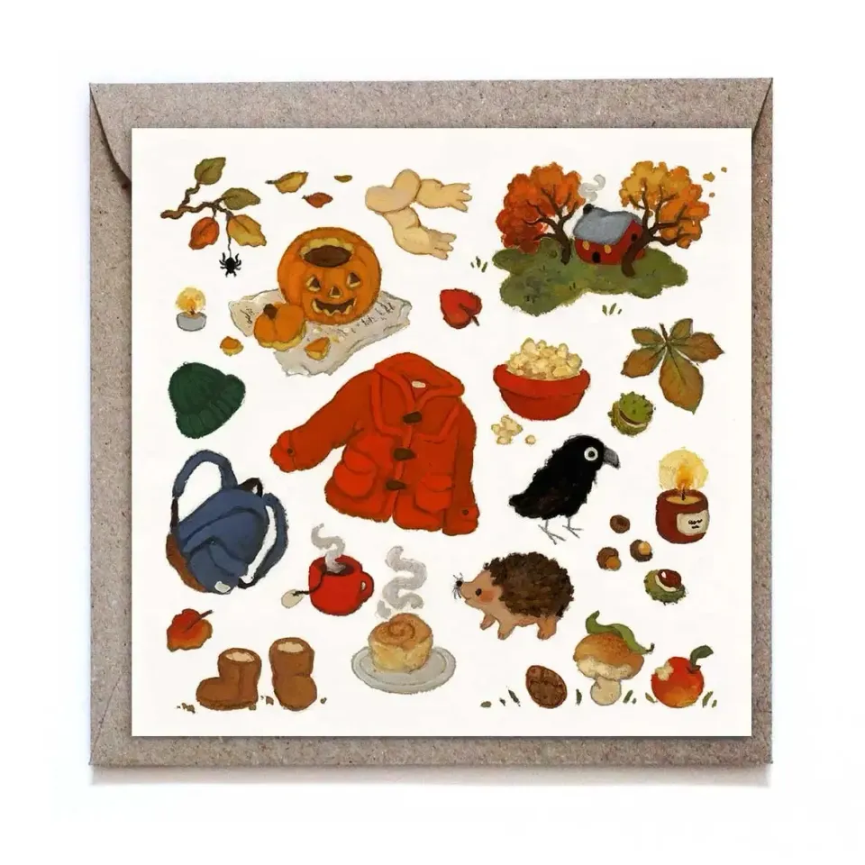Ginger Fairy Crisp & Golden wenskaart 120x120 mm naturel