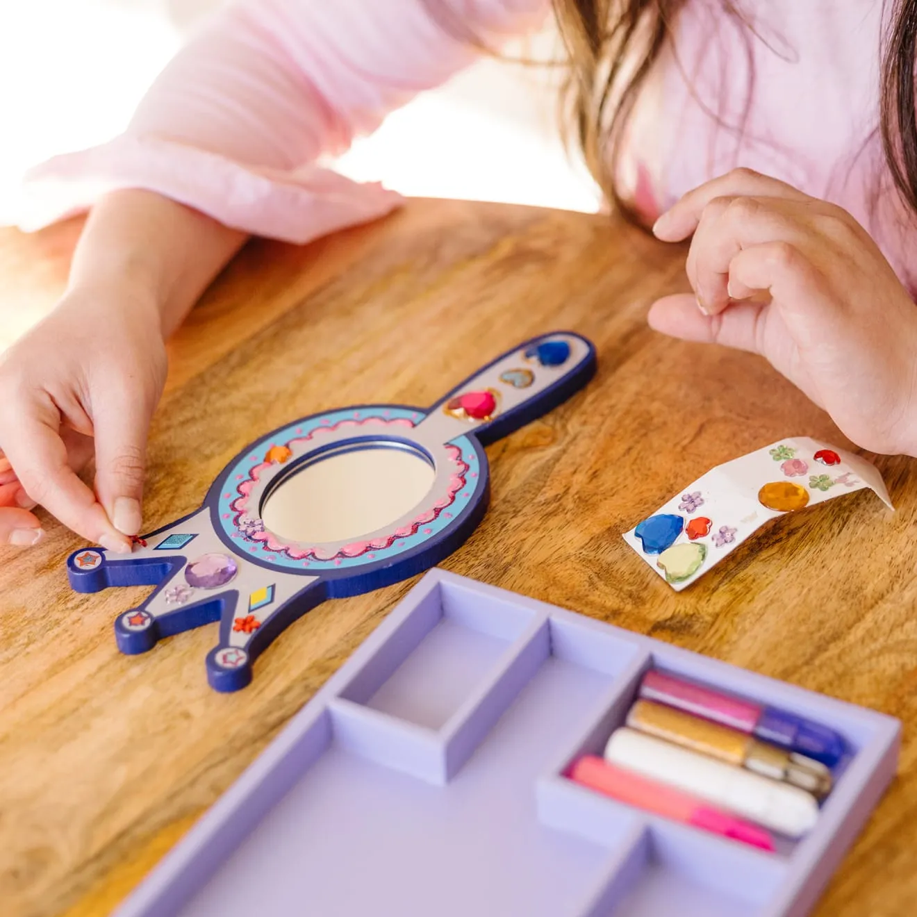 Melissa & Doug Decorate-Your-Own houten prinsesspiegel knutselset
