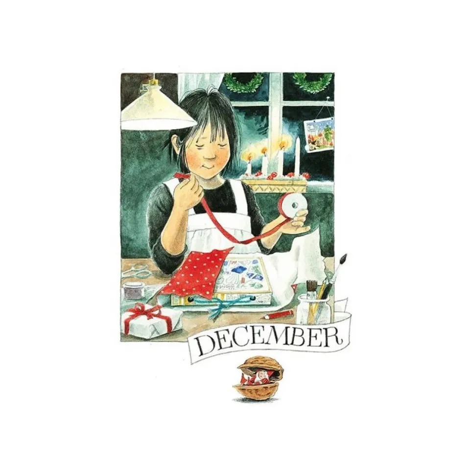 Ginger Fairy December maandkaart sfeervol 10,5x15