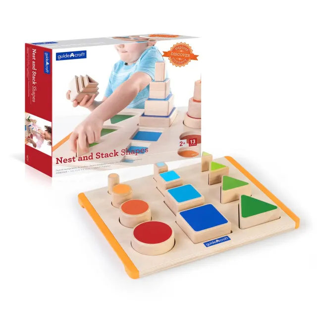 Guidecraft Nest and Stack Shapes vormenpuzzel hout 2+