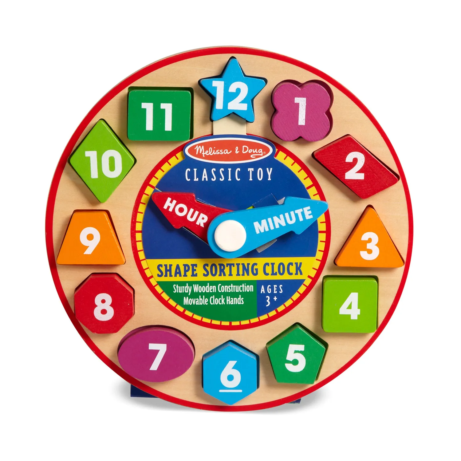 Melissa & Doug Shape Sorting Clock vormenklok hout