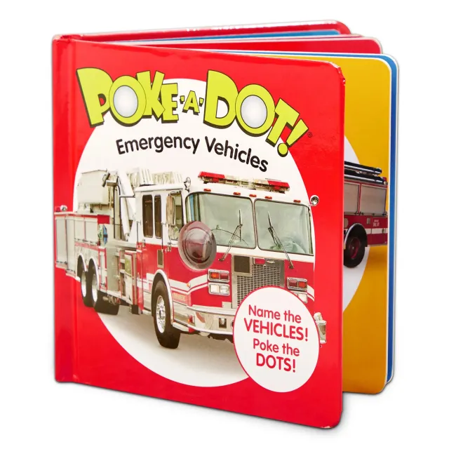 Melissa & Doug Poke-a-Dot kartonboek noodvoertuigen 10 pagina's