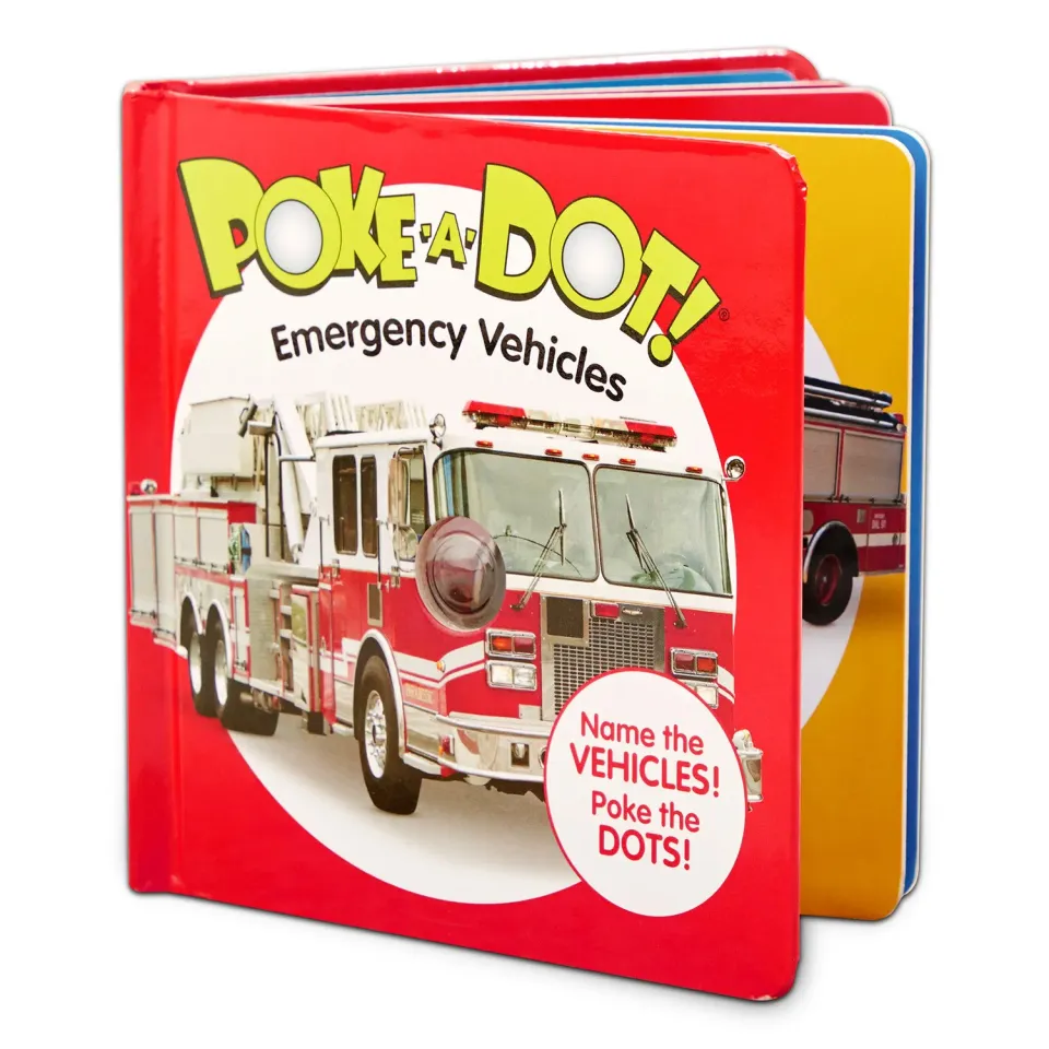 Melissa & Doug Poke-a-Dot kartonboek noodvoertuigen 10 pagina's