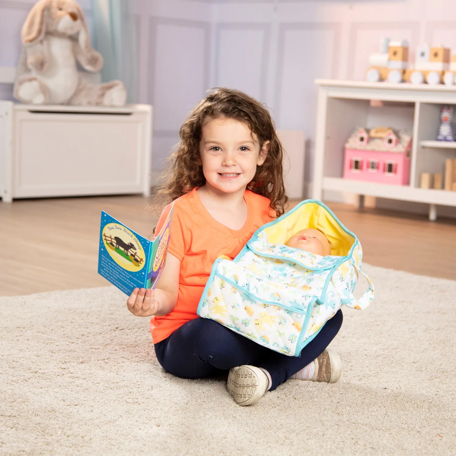 Melissa & Doug Mine to Love draagmand poppen 18 inch