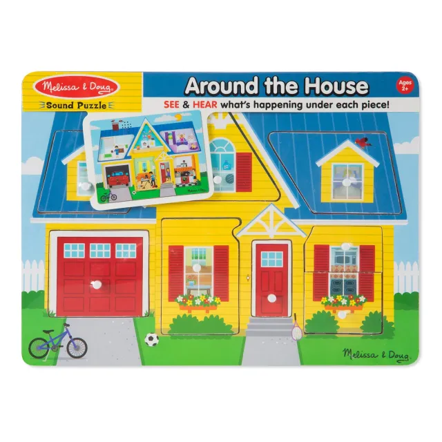 Melissa & Doug Around the House geluidspuzzel 8 stukjes