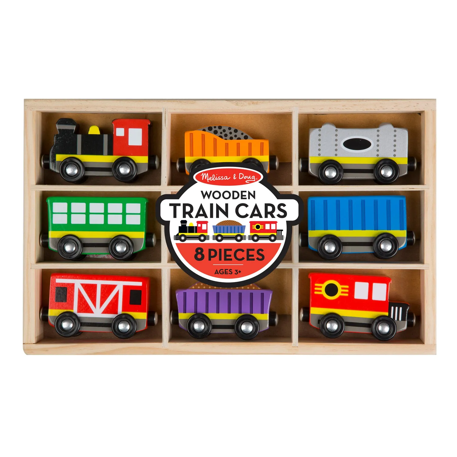 Melissa & Doug houten trein 8-delig magnetisch