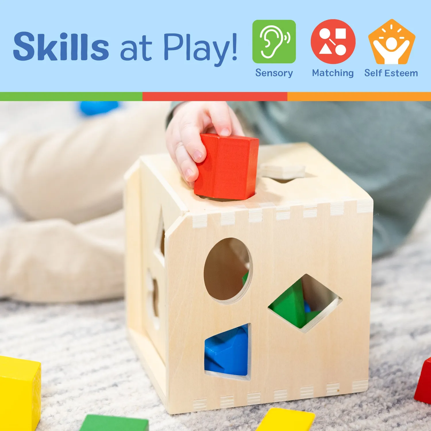 Melissa & Doug Shape-Sorting Cube vormenstoof houten
