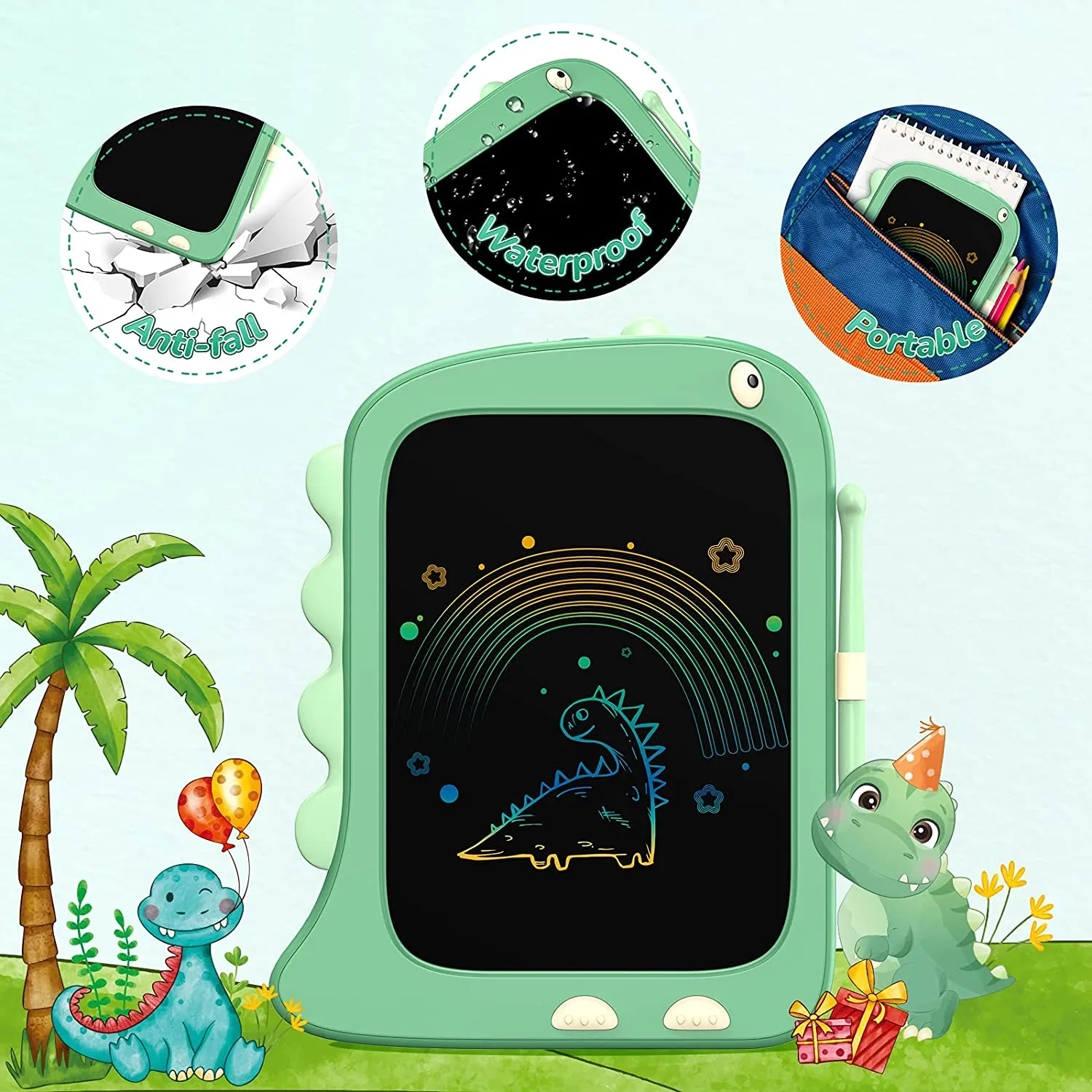 KOKODI LCD Writing Tablet tekenbord 8.5 inch dino groen