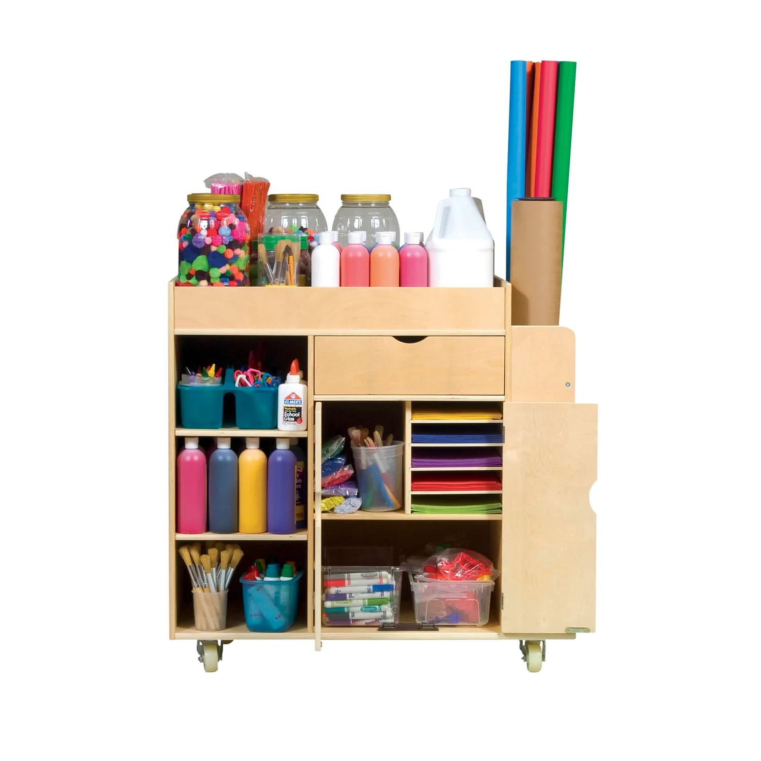 Guidecraft Kids Art Activity knutselkar op wielen opberging