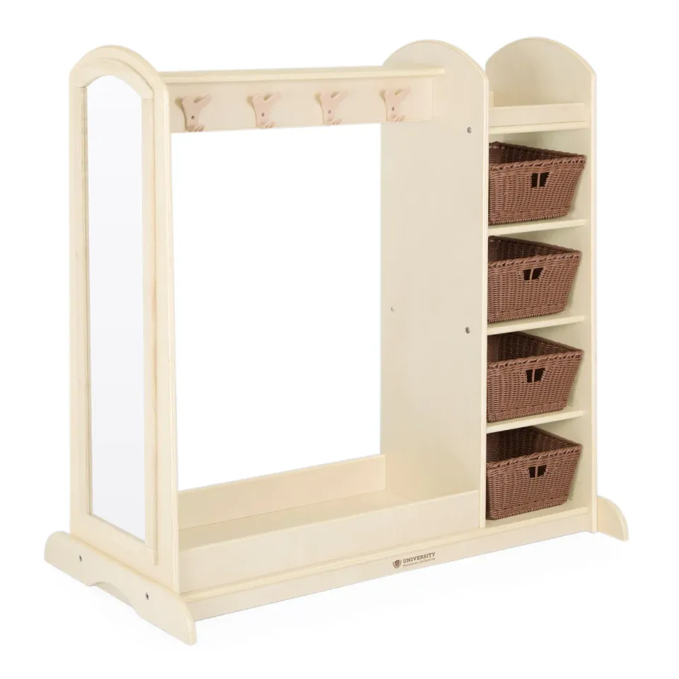 Guidecraft Kids Dress Up Storage verkleedkast berken met spiegel