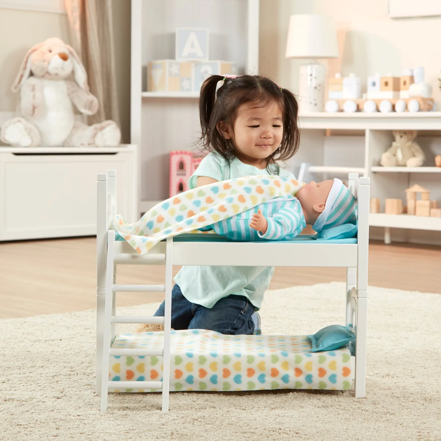 Melissa & Doug Mine to Love Play Bunk Bed poppenbed hout