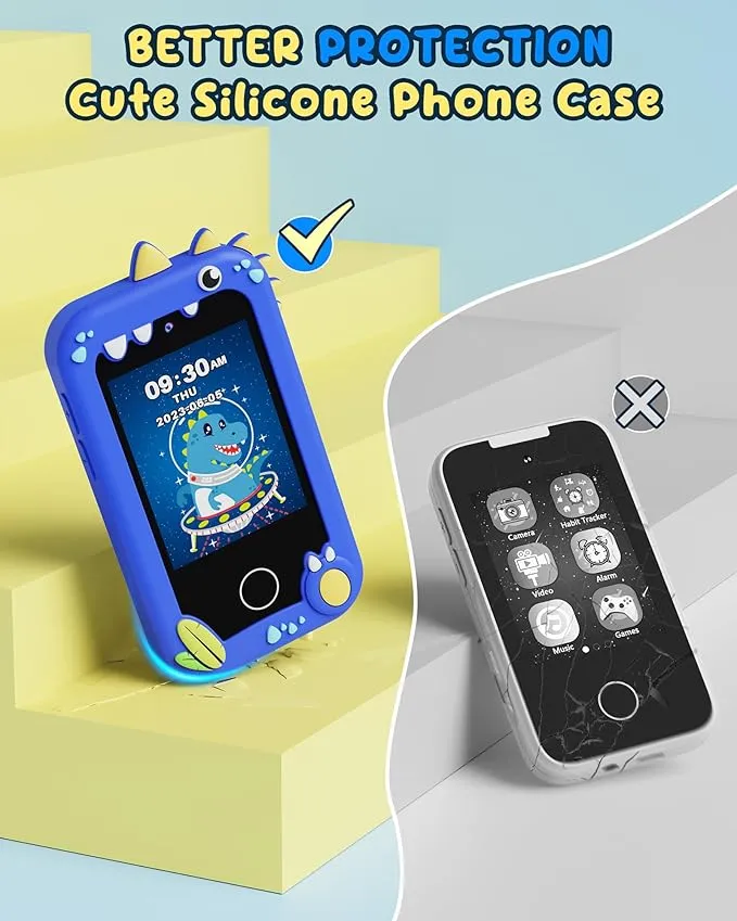 KOKODI Smart Phone speelgoedtelefoon blauw dino 4 inch