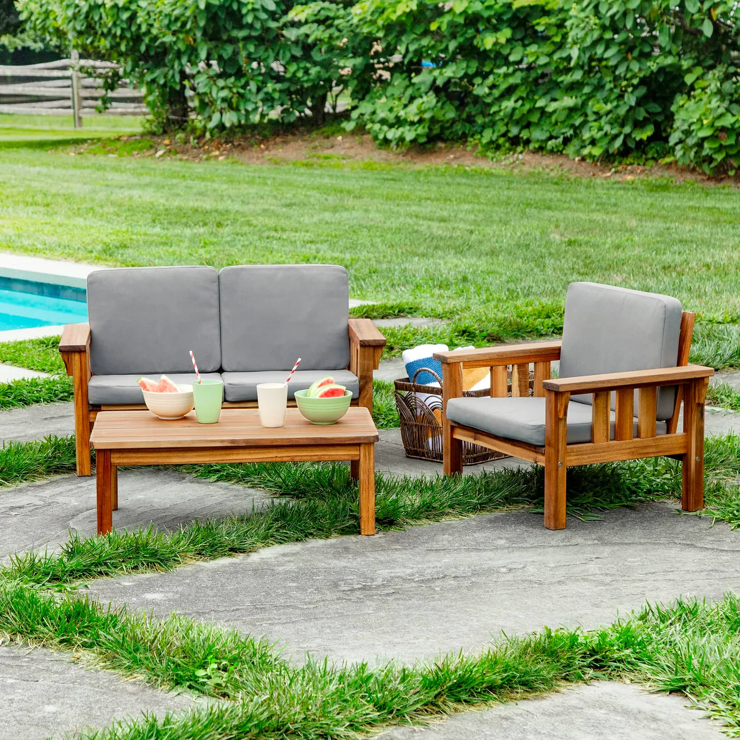 Martha Stewart Kids Outdoor kindertuinset 3-delig acacia