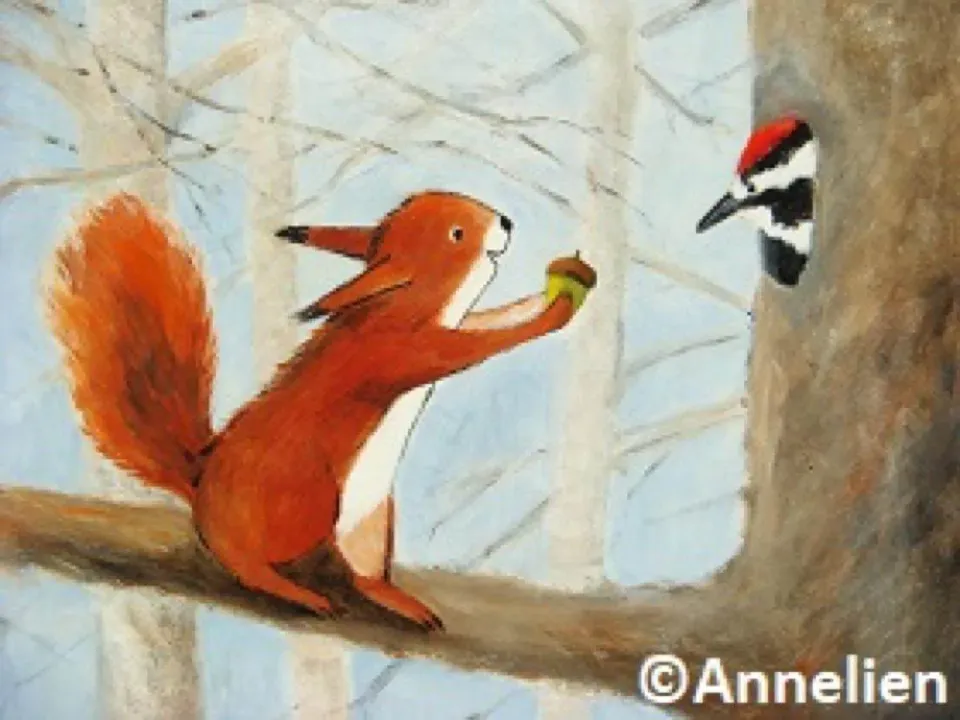 Ginger Fairy Annelien van Daalen Eekhoorn & specht ansichtkaart A6