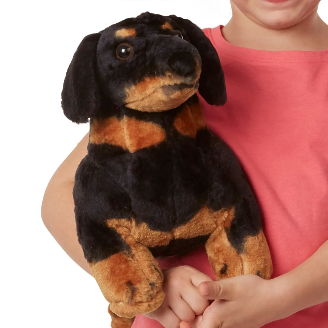 Melissa & Doug Dachshund Dog knuffel teckel zwart-bruin