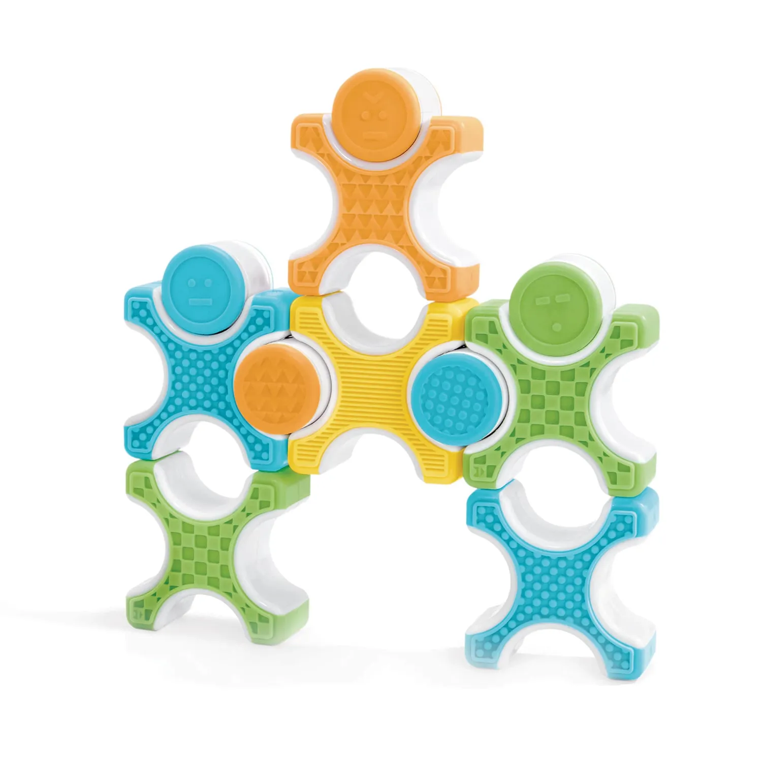 Guidecraft Grippies Stackers magneetspeelgoed 16-delig stapelen