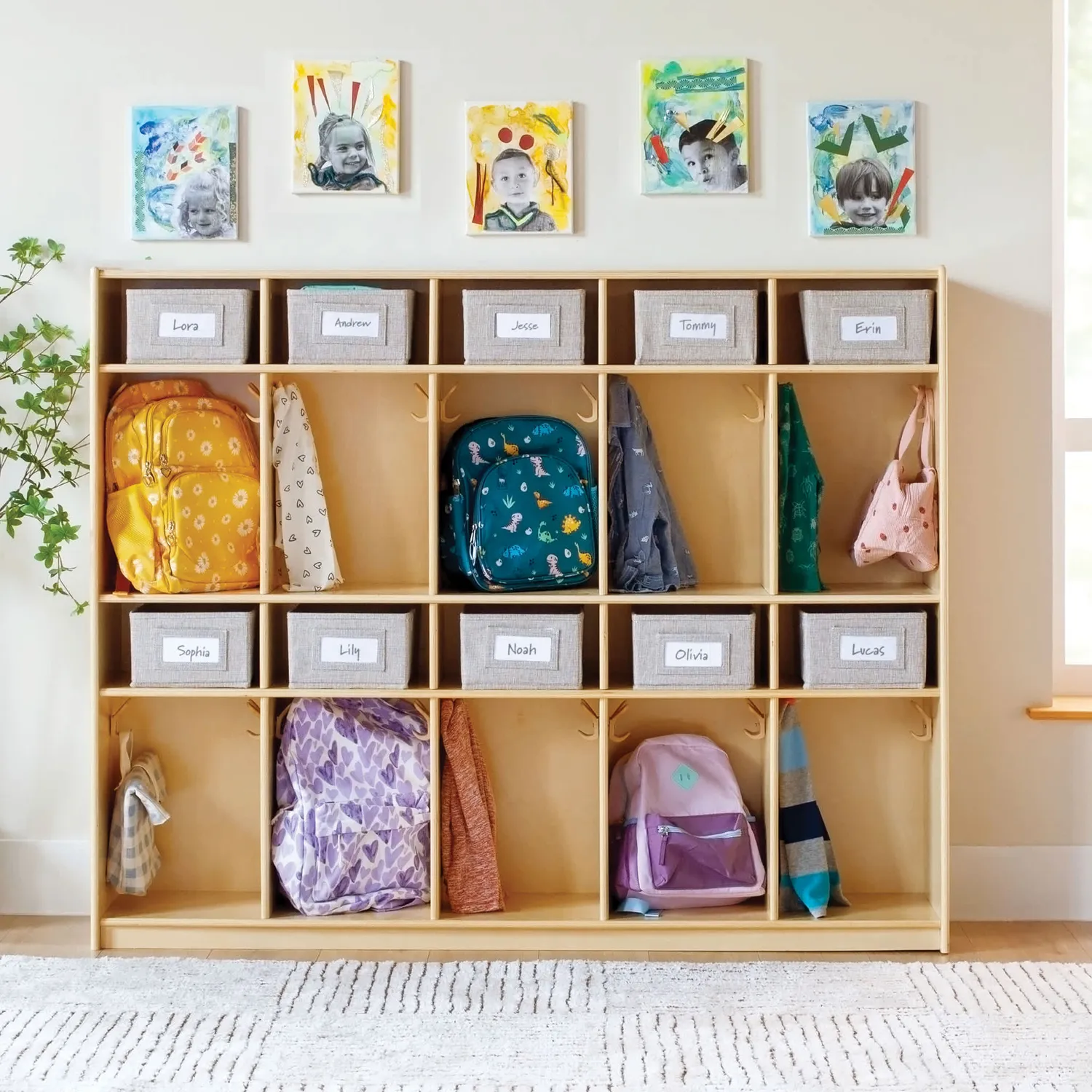 Guidecraft EdQ 10-Section Locker lockerkast naturel houten