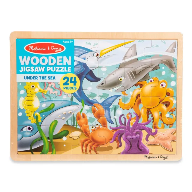 Melissa & Doug Under the Sea houten puzzel 24 stukjes oceaan
